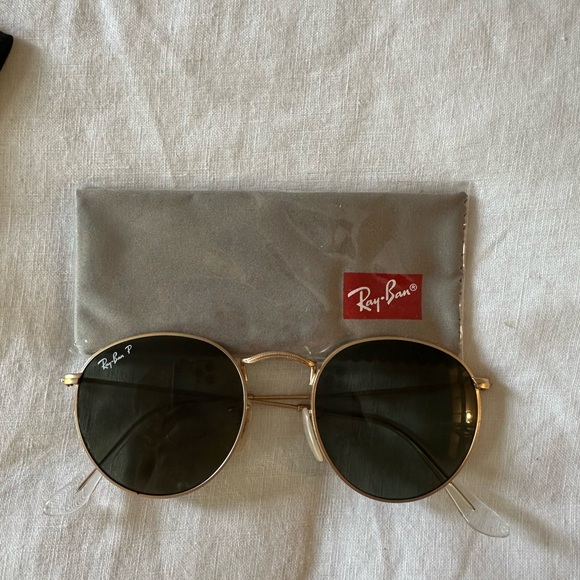 Ray-Ban Gold Frame Round Sunglasses